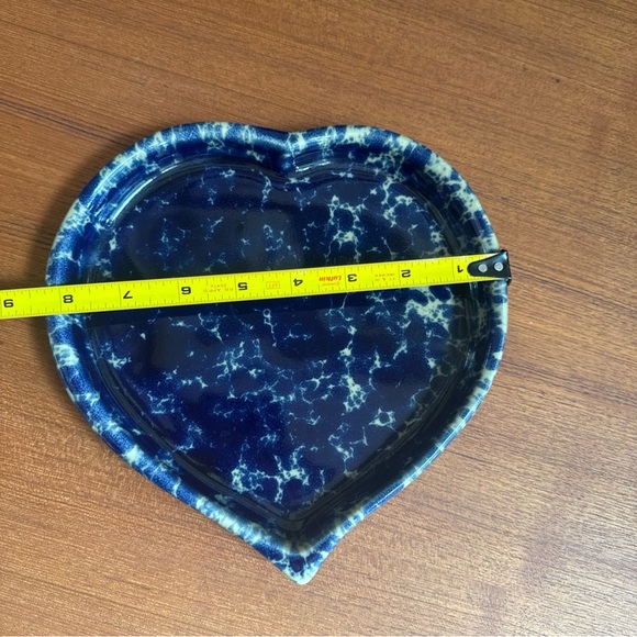 Vintage Bennington Potters bistro Heart plate pottery marked 1897 blue Marked - Picture 6 of 7